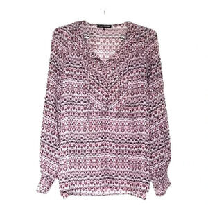 Violet and Claire Sheer Tunic Blouse Purple and Red Women’s Large